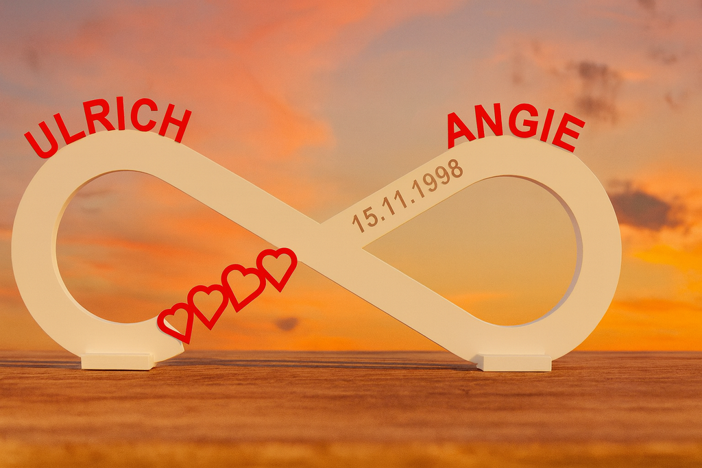 Liebesgeschenk zum Jahrestag, Hochzeitstag, oder Valentinstag: Unendliche Liebe für Paare - personalisiert mit Namen und Datum