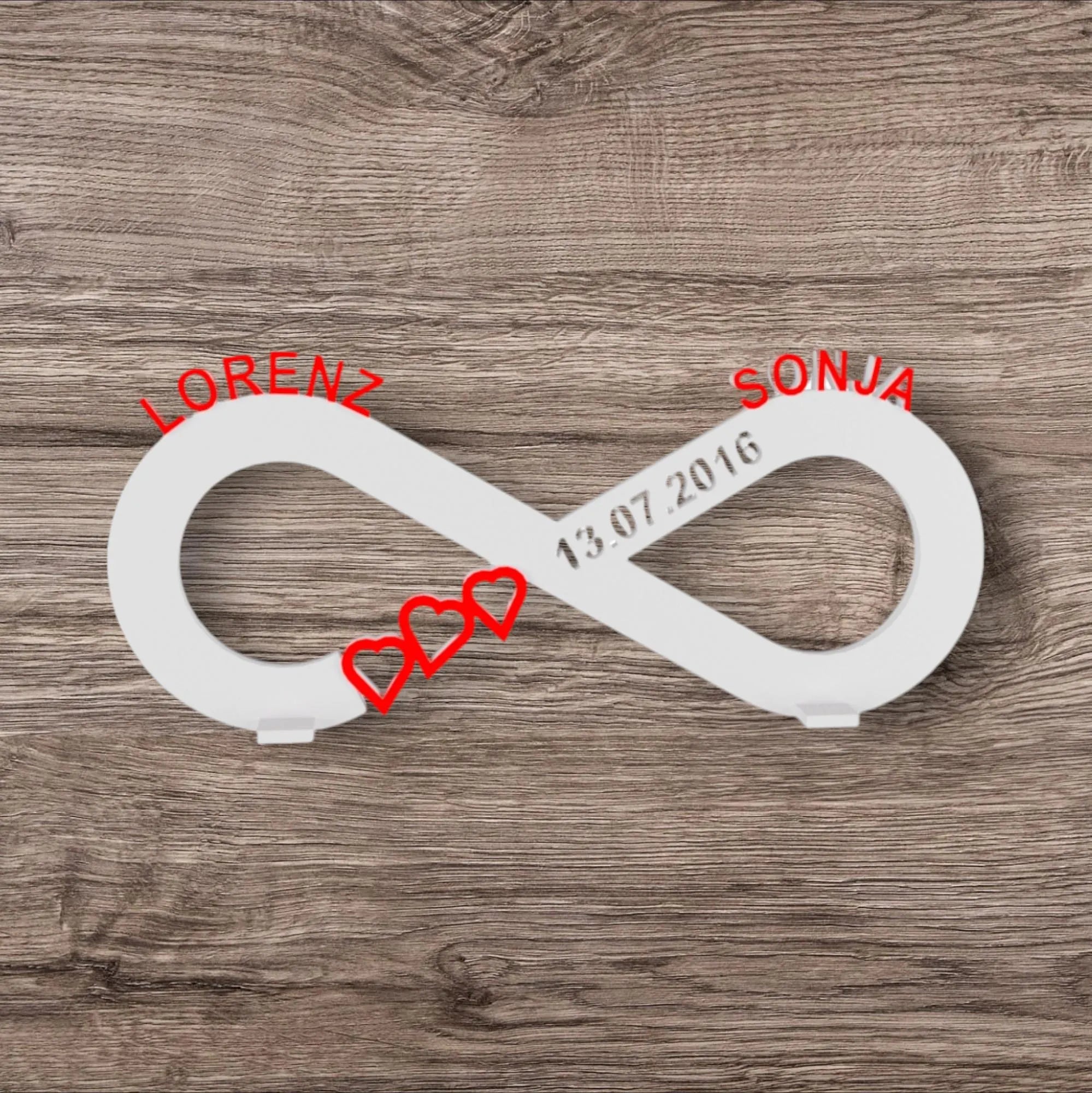 Liebesgeschenk zum Jahrestag, Hochzeitstag, oder Valentinstag: Unendliche Liebe für Paare - personalisiert mit Namen und Datum