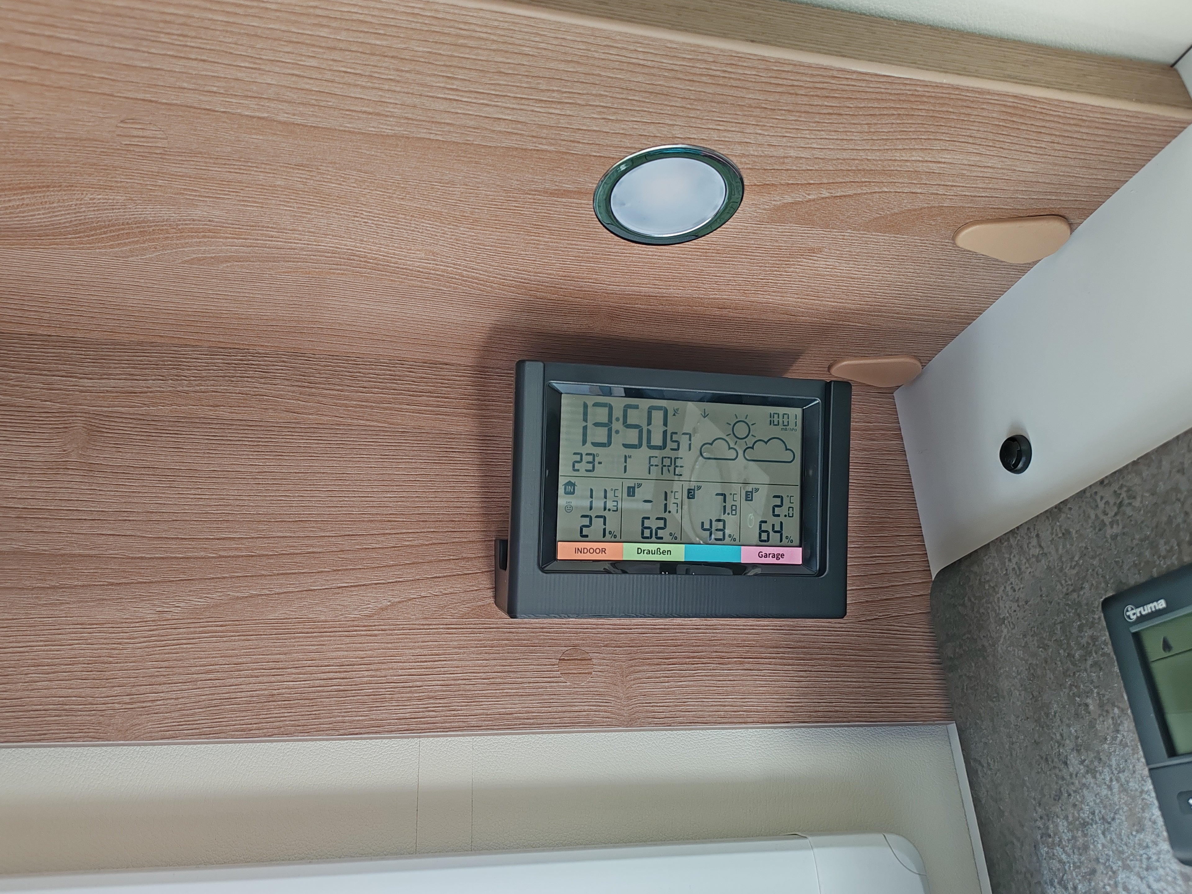 Wetterstation mit Befestigung zb. über der Aufbautür