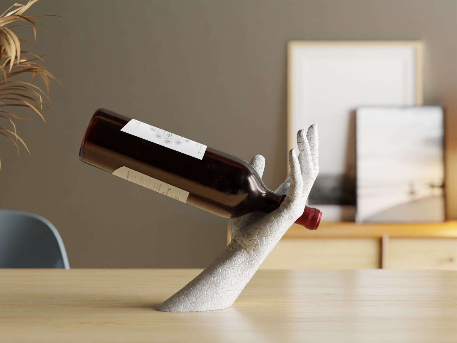 Weinhalter in Handform – Kunstvolle Präsentation mit Stil